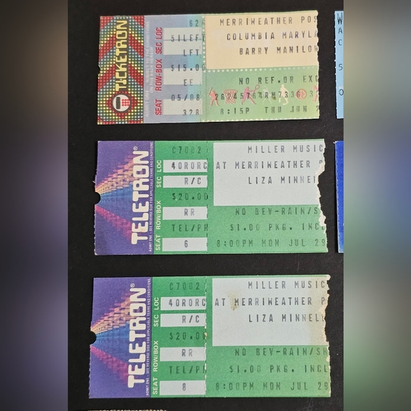 Concert Theatre Ticket Stub lot 19 Barry Manilow Liza Minnelli Three Dog Night - Picture 2 of 7